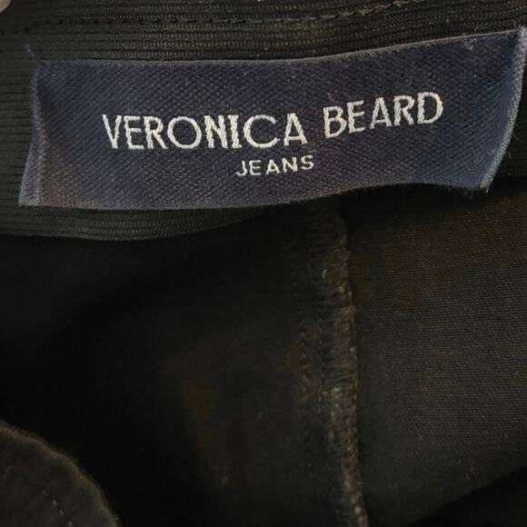Veronica Beard Size M Carson Off Duty Ankle Flare Jeans High Rise Onyx Black - Picture 5 of 9